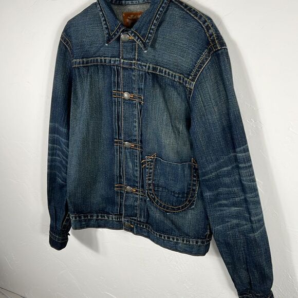 🔥🔥 True Religion Jacket Los Angeles CA TRBJ  Blue Jean Demin Women Sz XL - RAR - Picture 4 of 9